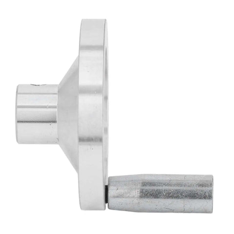 Side view of Hand Wheel With Revolving Handle For CNC Lathes, Aluminum Alloy Wheel For 0618 CJ0618A, chamfered hole visible.