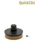 QuickClick Felt Gliders For Furniture And Chairs Replacement Set Of 8 Interchangeable 15 mm Diameter Easy Install For Smart Bases SYNO Felt Water Resistant Made In Germany, single glider close-up