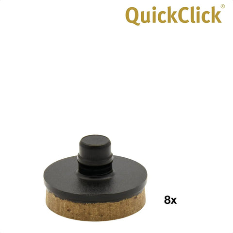 QuickClick Felt Gliders For Furniture And Chairs Replacement Set Of 8 Interchangeable 15 mm Diameter Easy Install For Smart Bases SYNO Felt Water Resistant Made In Germany, single glider close-up