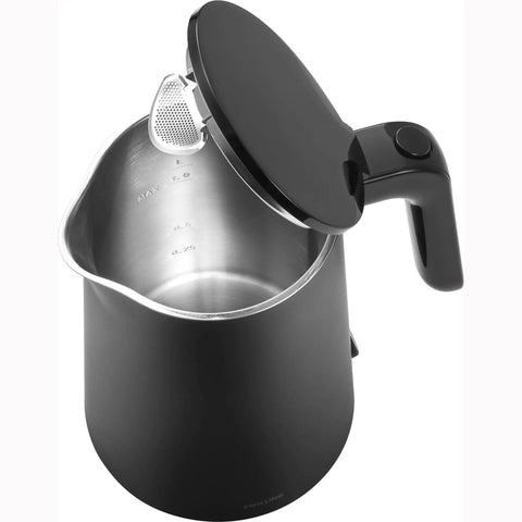 Enfinigy Cool Touch 1 Liter Electric Kettle Cordless Tea Kettle For Hot Water Black Compact Open Lid View