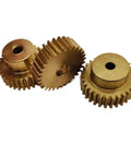 Bevel Gear Set 69 Tooth Brass Gear 0.5 Mod With Step Teeth 6.35mm Bore 15mm Step Diameter 35.5mm Outer Diameter 10mm Thick Heavy Duty Transmission