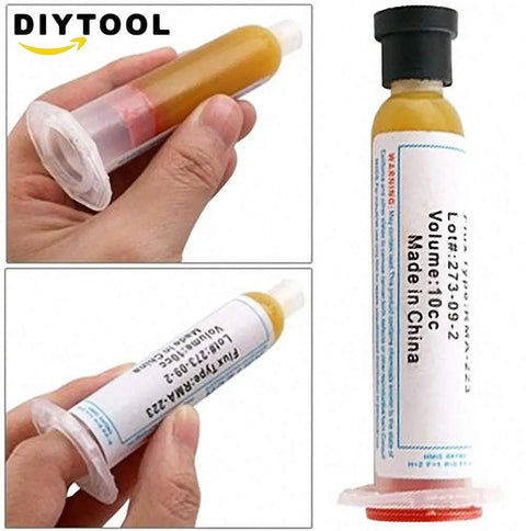 Solder Paste 10cc Flux Grease RMA223 For Chips Computers Phones LEDs BGA SMD PGA PCB Repair Tool Ready To Fix Microelectronics Soldering Flux Paste For Repairs in tube