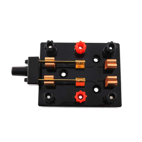 Double Pole Double Throw Knife Switch For Hands On Electricity Lab Safe Visual Two Circuit Disconnection Educational Teaching Tool And Practical Electrical Switchgear For Classroom Experiments, black bakelite base