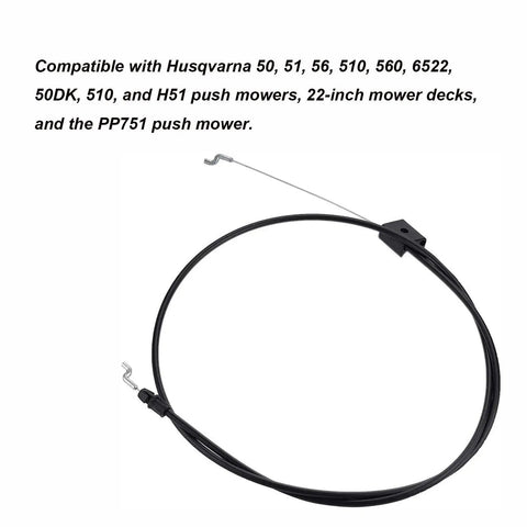 Heavy Duty Lawn Mower Control Cable With Mechanical Brake Linkage Super Badass Durable Genuine Replacement Fits Husqvarna 510 Riding Tractors Zero Drama Quick Swap image showing Z-bend throttle cable.