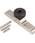 Stainless Steel Depth Dial Indicator Base With 8mm Clamping Hole for Precision Machining Tool Setup with rods and knob.