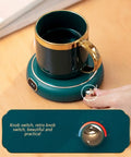 Keep Your Morning Brew Nice And Toasty With This USB Coffee Mug Warmer Featuring Three Adjustable Heat Levels Dial Knob Control splash resistant build.