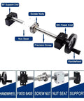 Built Tough Dfu2005 Ball Screw Nut Kit Paired With Zero Lag Hgr20 Linear Guide Rails And Crisp Hgw20cc Carriage Blocks For Rapid Cnc Shop Builds 1000Mm assembly showing precision screw and handwheel.