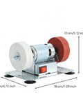 Badass Compact Bench Grinder With Dual Wheel Grit Setup Sleek Steel Body Heavy Duty Motor Housing Quick Swap Stones Shop Ready No Drama Finish For Real Jobs, showing twin wheels and motor.
