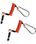 Trailer Brake Away Cable 4Ft High Rebound Towing Coiled Wire With Stainless Steel Carabiner And Pin, heavy duty cables