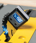 Rock Solid Digital Angle Gauge For Woodworking And Table Saws Handheld Protractor Level Box With Dead On Precision, measuring 45 degrees.