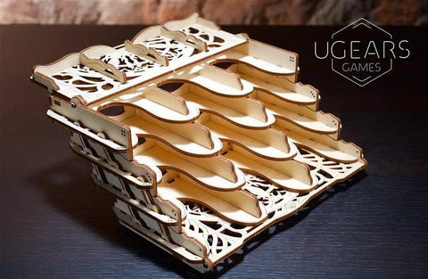 3D Wooden Card Holder Puzzle for Board Games A Sliding Card Case That Holds Up to 12 Decks Perfect for Family Game Night Tabletop and Role Playing Sessions A Mechanical Wood Build Kit for Adults, wooden 12-deck card holder