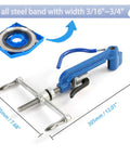 Stainless Steel Strapping Tool Set With Spin Tensioner And Cutter Beefy Banding Plier and dimensions shown