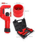 4 Piece Tubing Cutter Set Built Tough Pipe Cutter For 1/4 To 2 Inch Pipes Includes Mini Tube Cutter 1/8 To 7/8 Inch With Deburring Tool For Copper Aluminum Stainless Steel And PVC, shown with case