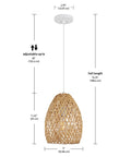Cozy Hygge Twine Pendant Light With Adjustable Cloth Cord White Socket Boho Modern Hanging Fixture 74.25 inches full length