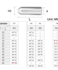 Internal Thread Cylindrical Pins Set In 304 Stainless Steel Dowel Pins With M3 M4 M5 M6 Threads Diameter and Length Chart