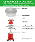 High Speed Milk Centrifugal Separator For Commercial Use, 10,500 RPM Skim Milk To 0.03% Fat, 100 Liters Per Hour Capacity, exploded view
