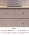 Vintage Metal Spring Loaded Push To Open Cabinet Knobs No Visible Screws Invisible Mount Round Wardrobe Handles installed on cabinet doors