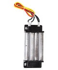 12V PTC ceramic air heater element with three vertical heating tubes and insulated wiring