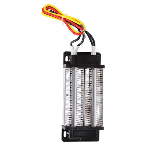12V PTC ceramic air heater element with three vertical heating tubes and insulated wiring