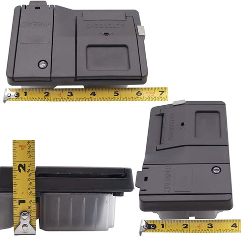 Dishwasher Detergent Dispenser Replacement Model Specific Right Fit For WD12X24058 with measuring tape for size reference