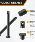 4 Pack M5x50mm Clevis Pins With Single Hole Black Heavy Duty Quick Release Fasteners For Farming Construction Machinery And Rigging Durable Easy In And Out For Quick Assembly And Disassembly, A3 steel