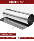Premium 304 Stainless Steel Foil Roll 0.1mm Thick by 300mm Wide by 1M Long for DIY Crafts Electronics and Industrial Machinery
