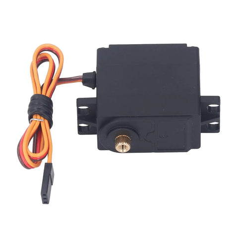 Heavy Duty RC Servo Motor With Copper Gears And Rock Solid Plastic Housing For ZD Racing Dbx07 1/7 Scale RC Cars, matte black with wires.