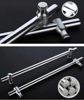 Heavy Duty Aluminum Sliding Shower Door Handle With Towel Bar Adjustable Hole Distance Knobs