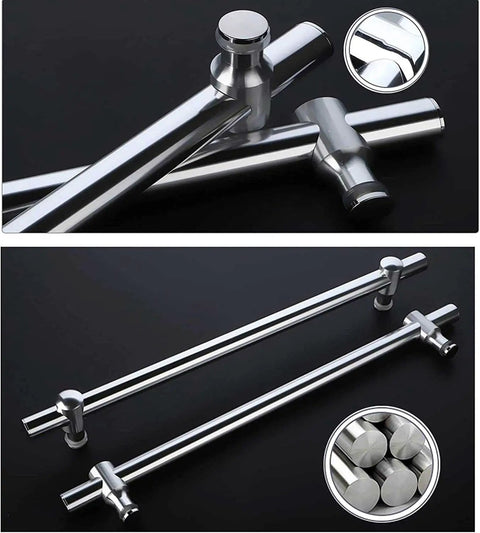Heavy Duty Aluminum Sliding Shower Door Handle With Towel Bar Adjustable Hole Distance Knobs
