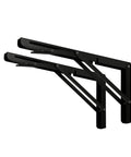 Rock Solid 24 Inch Black Folding Shelf Brackets Heavy Duty Wall Mount Supports built tough for up to 440 pounds, showcasing sleek design.