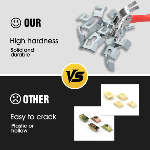 Heavy Duty Countertop Joint Connectors And Butcher Block Draw Bolts For Rock Solid Furniture Assembly No Sweat Installation Woodworker Hardware Kit comparison of durable metal connectors vs. fragile plastic ones.