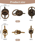80 Pieces Two Styles Metal Brad Fasteners With Pull Rings Antique Bronze For Journals Books Scrapbooks Albums Jewelry Boxes Includes Large 19mm Diameter 7mm Thick With 20mm Ring And Small 12mm Diameter 6mm Thick With 12.5mm Ring. Sizes and styles shown in diagram.