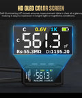 Pro Grade Auto Component Recognizing LCR Tweezers Meter with OLED display showing large measurement readings for clear visibility