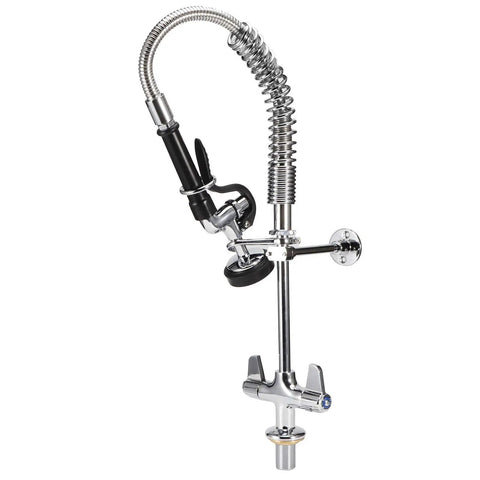 Maqulae Commercial Kitchen Faucet, G1/2 Thread Pull Down Sprayer with 360, chrome plated, flexible pull-down nozzle.