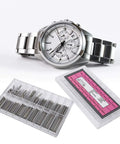 Watch Band Pins Kit 270 Pcs 1.8mm Metal Spring Bar Set 8 To 25mm Assorted Sizes With Compartment Box next to silver watch
