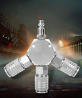 Three Way Air Hose Manifold Quick Coupler Connector Adapter Splitter For Pneumatic Tools One Quarter Inch Female NPT