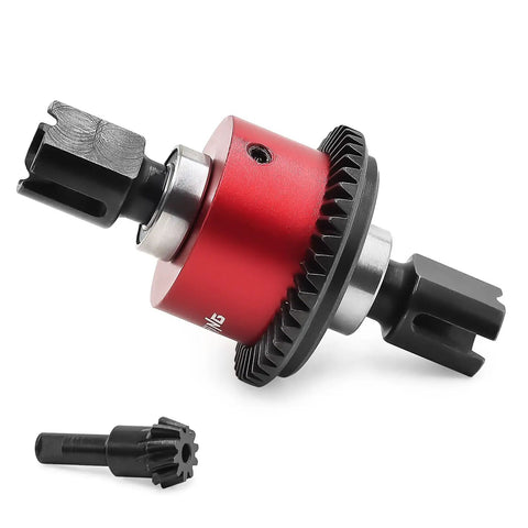 Red 43T Limited Slip Diff Set With 10T Input Gear Front And Rear For ARRMA Kraton 6S Outcast 6S close-up view