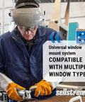 Worker wearing Advantage Face Shield With Crown And Ratchet Headgear For Work Grinding And Cutting ANSI Z87.1 High Impact.