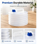 Two 2.6 Gallon Collapsible Water Container With Leak Proof Spigot For Camping And Outdoor Adventures BPA Free Foldable Portable Jug