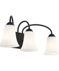 Ridgedale 3 Light Bath Vanity Fixture In Matte Black Finish Transitional Design With Clean Classic Lines Steel Construction