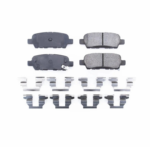 Rear Z17 Ceramic Brake Pads With Installation Hardware For Infiniti G35 2003 To 2008 FX35 2003 To 2008 replacement set in view