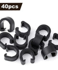 40 Pcs Plastic Bicycle C Clips Clamps For Cable Housing Guides 8 Mm Inner Diameter Fits MTB Road Folding City Bikes