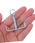 Close-up of a hand holding a piece from a Laboratory 25 Piece Flat Jaw Spring Clamp Set For Flexible Latex Tubes Rubber Hose Water Stop Clip