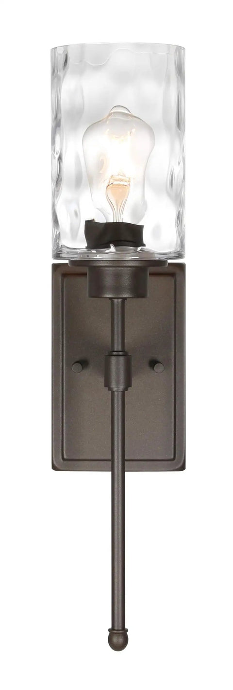 Dark Bronze 1 Light Wall Sconce With Clear Glass Shade Hardwired Bathroom Vanity Light For Bedroom And Living Room Sleek Classic Transitional Style Easy Install