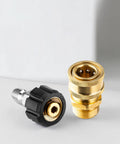 Heavy Duty Pressure Washer Adapter Set Quick Connect Kit M22 14mm To Three Eighths Inch Brass And Stainless Steel Hose Adapter For 4500 PSI High Pressure Washers Built To Last