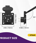 Tough As Nails 4 Pack US Standard Waterproof Power Outlet Faceplate 15A 125V dimensions with labelled measurements for installation.