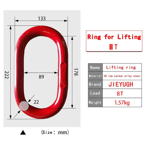 Oblong Master Link Heavy Duty Lifting Ring Grade 80 Alloy Steel For Rigging And Hoisting, Anti Rotation Oval Design