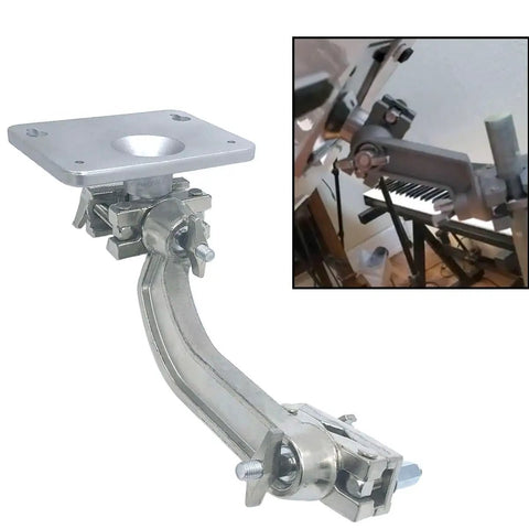 Dual Drum Tilting Clamp With Electronic Module Mounting Plate for drums, silver, metal construction, installation view
