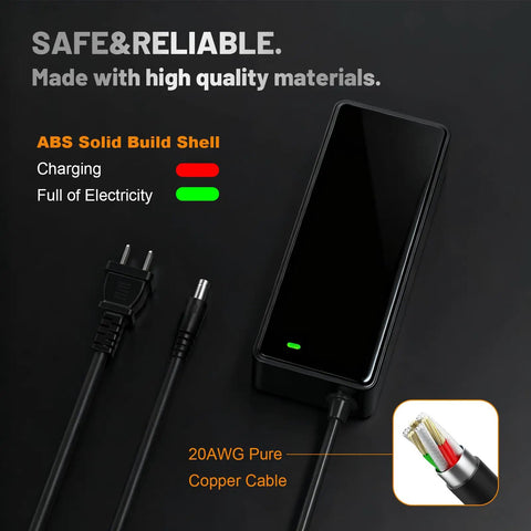 UL Certified 42V 2A Smart Charger For 36V Lithium Batteries Universal 100V 240V Input Fast Must Have Replacement Power Adapter For Scooters E Bikes And E Boards 5.5x2.1mm DC Connector Portable Home Travel Outdoor