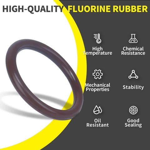 Heavy Duty Fluorocarbon FKM O Ring Kit With 386 Pcs And 30 Sizes 75 Durometer Assortment For Auto Engines Cylinders Hydraulic Plumbing Faucets And Chemical Applications Oil And Heat Resistant